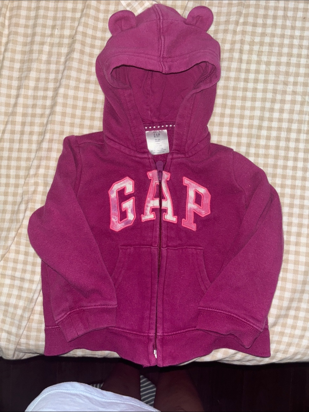 GAP Kids Fleece Zip Hoodie in Berry